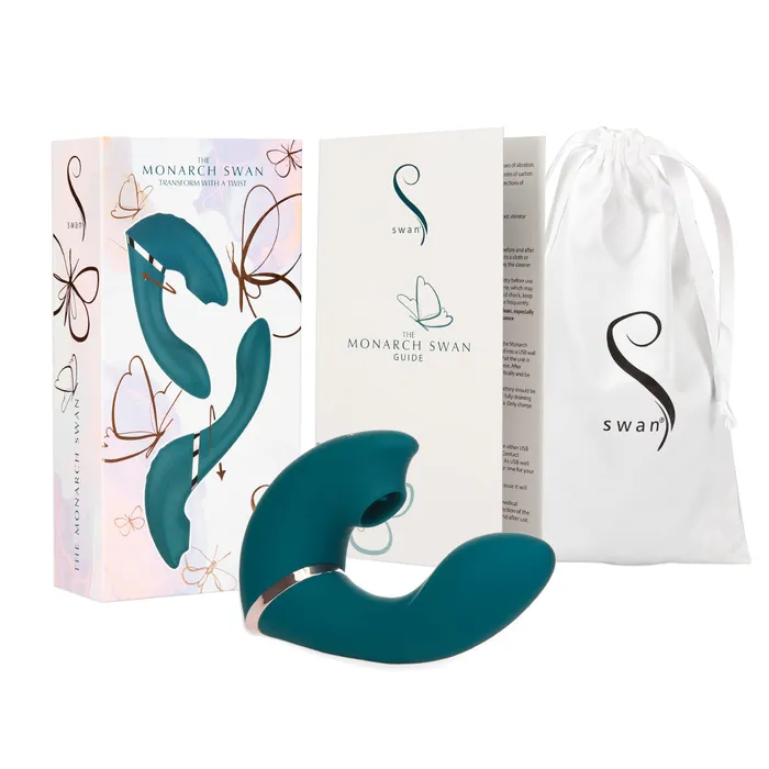 Female Sex Toys Swan The Monarch Swan Transform With A Twist Vibrator Stimulator Teal