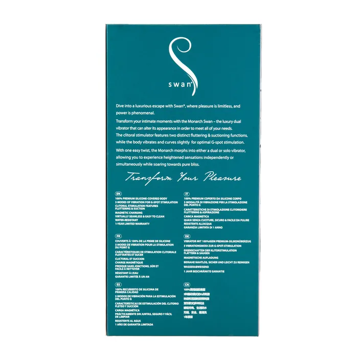 Female Sex Toys Swan The Monarch Swan Transform With A Twist Vibrator Stimulator Teal