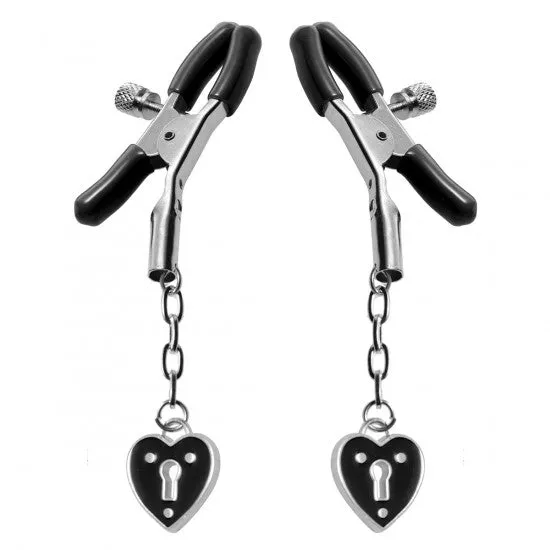 Heart Padlock Nipple Clamps XR Brand Female Sex Toys