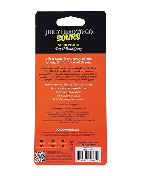 GoodHead Juicy Head Dry Mouth Spray ToGo 30 oz Sour Peach Doc Johnson Male Sex Toys GoodHead Juicy Head Dry Mouth Spray ToGo 30 oz Sour Peach Doc Johnson Male Sex Toys