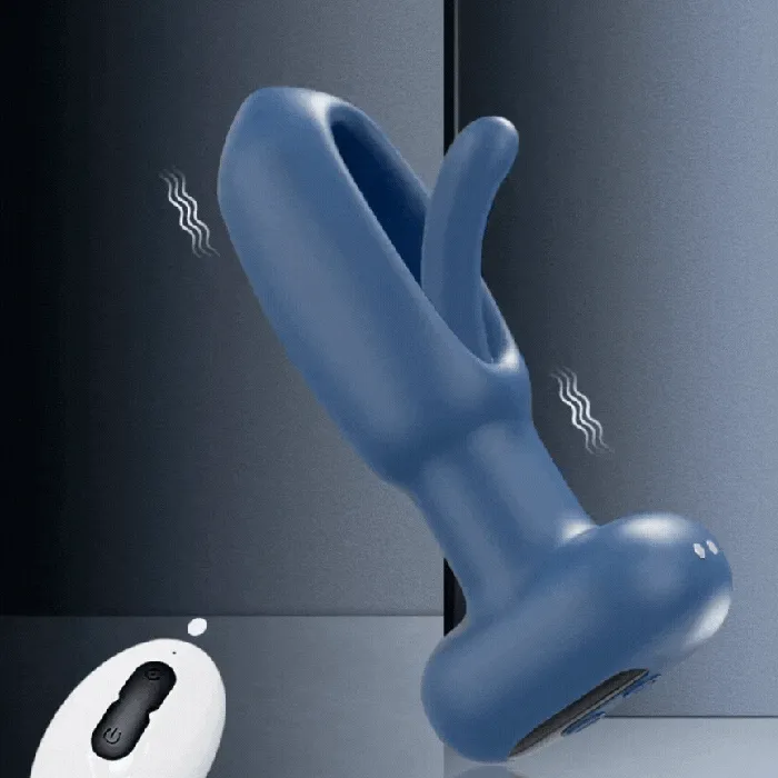 propinkup Male Sex Toys Karrot Butt Plug 10 Tapping 10 Vibrating Pointed Design Anal Toy with Remote Control