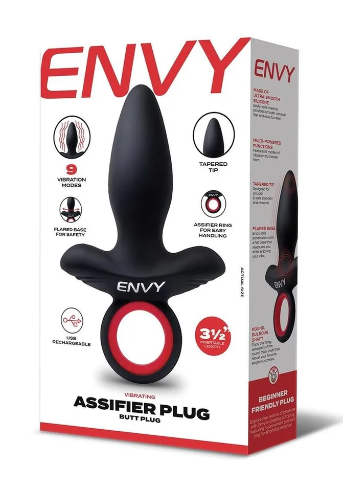 Envy Toys Envy Vibrating Silicone Rechargeable Assifier Butt Plug Anal