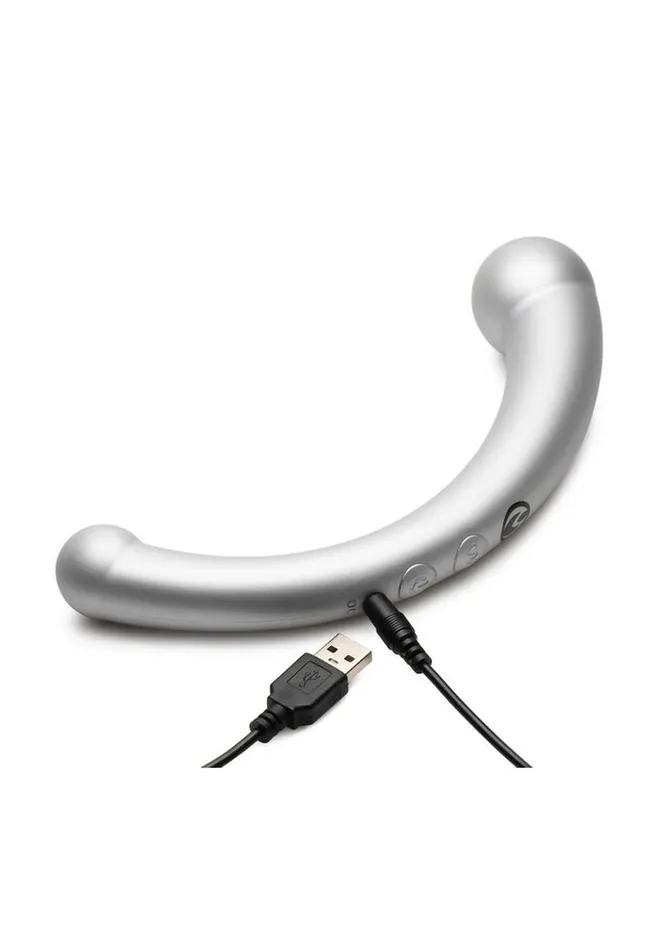 Master Series 10x VibraCrescent Rechargeable Silicone Vibrating Dual Ended Dildo Master Series Female Sex Toys
