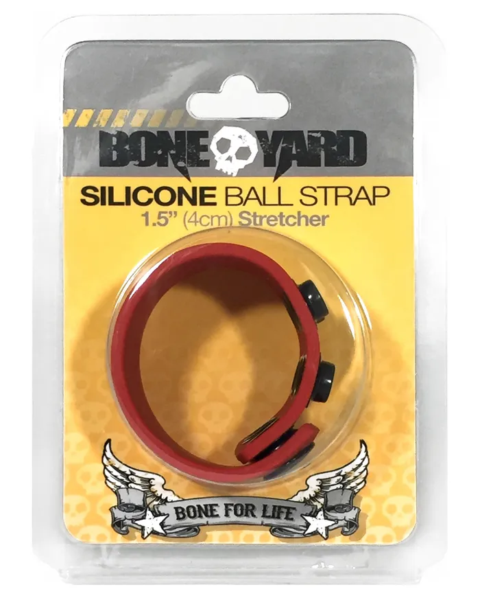 Anal Rascal Boneyard Boneyard Silicone Ball Strap 4cm Stretcher Red