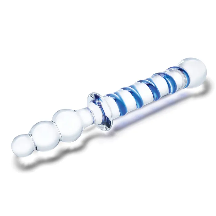 Dildos Glas 10 Inch Twister DualEnded Dildo Clearblue